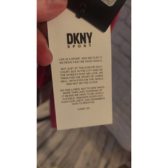 DKNY Women's Metallic Logo Cropped Sweatshirt Pink/NWT, Size XS - Picture 5 of 7